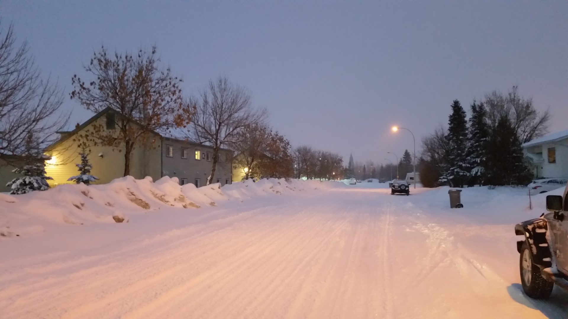 Snow plows hitting central Grande Prairie neighbourhoods today