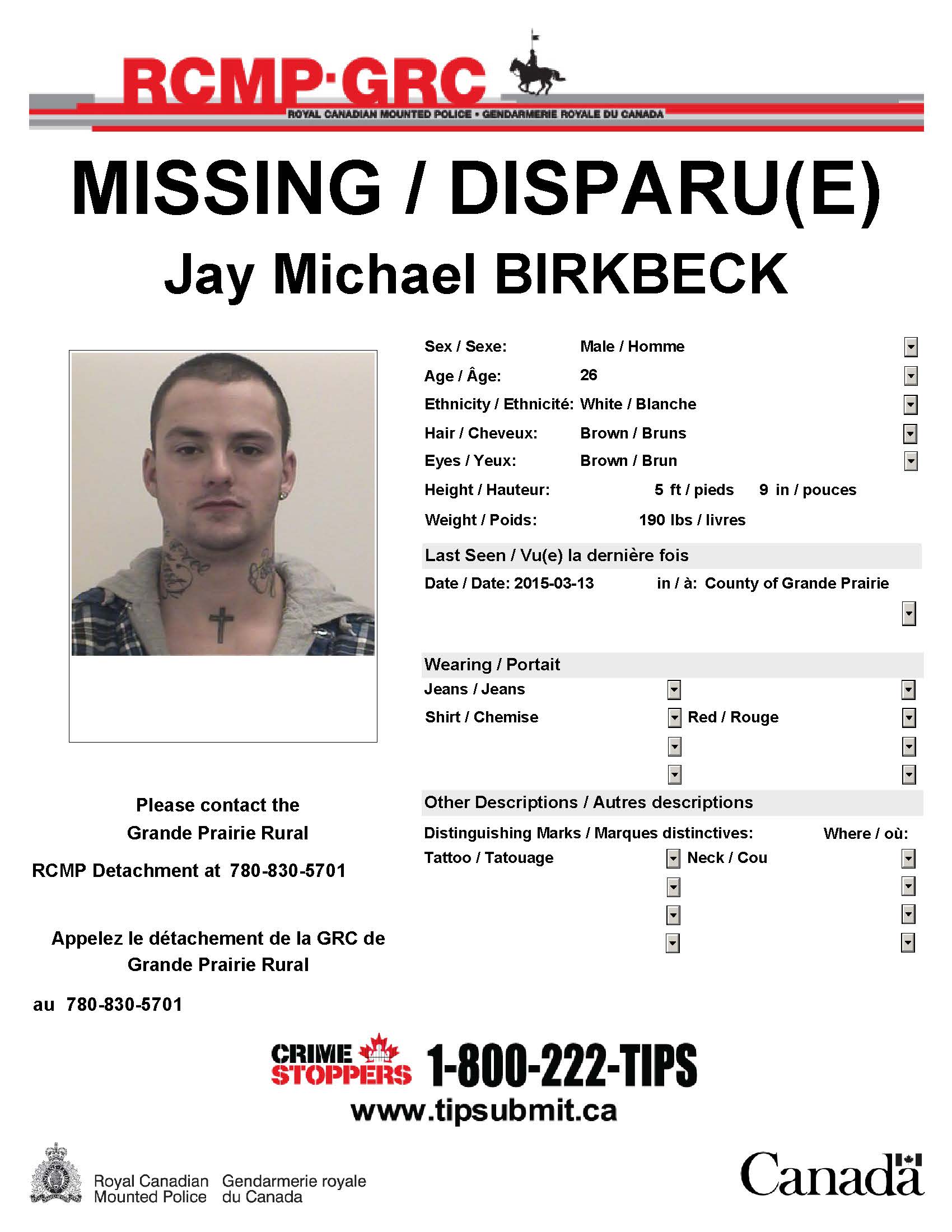 UPDATE: 26 year old man Grande Prairie man found