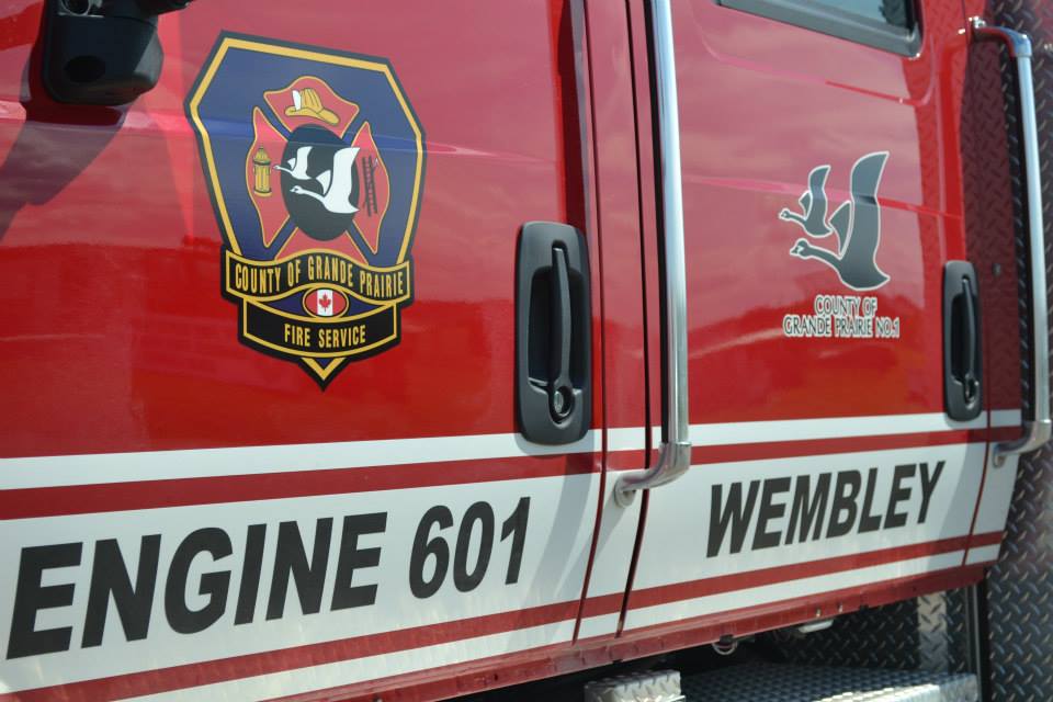 Structure fire west of Wembley