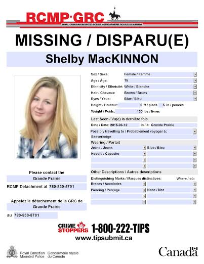 Grande Prairie RCMP still searching for missing teen