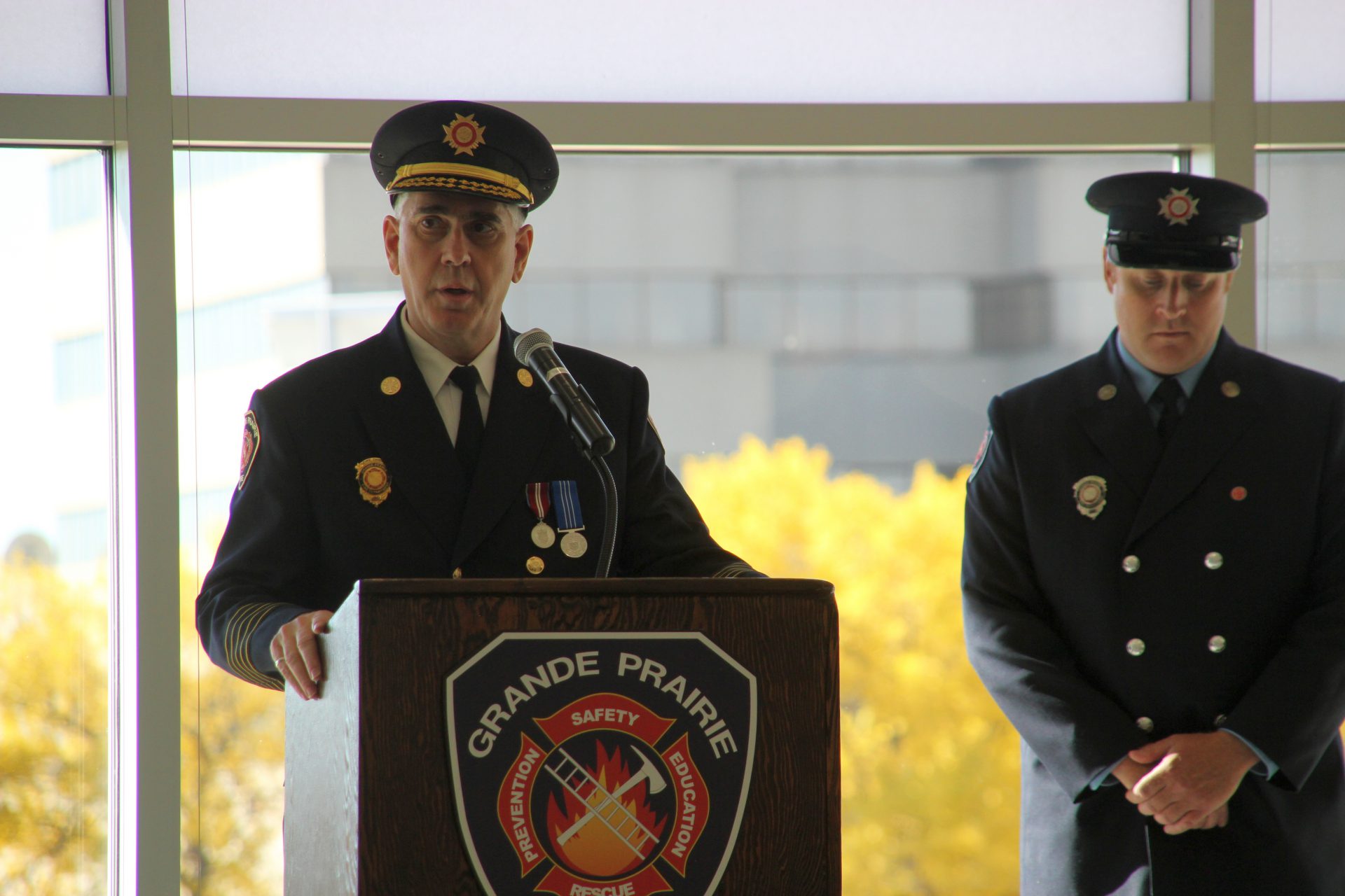 Firefighters pay tribute to fallen comrades