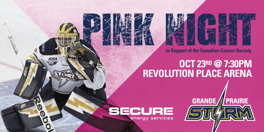 Storm sporting pink to support Canadian Cancer Society