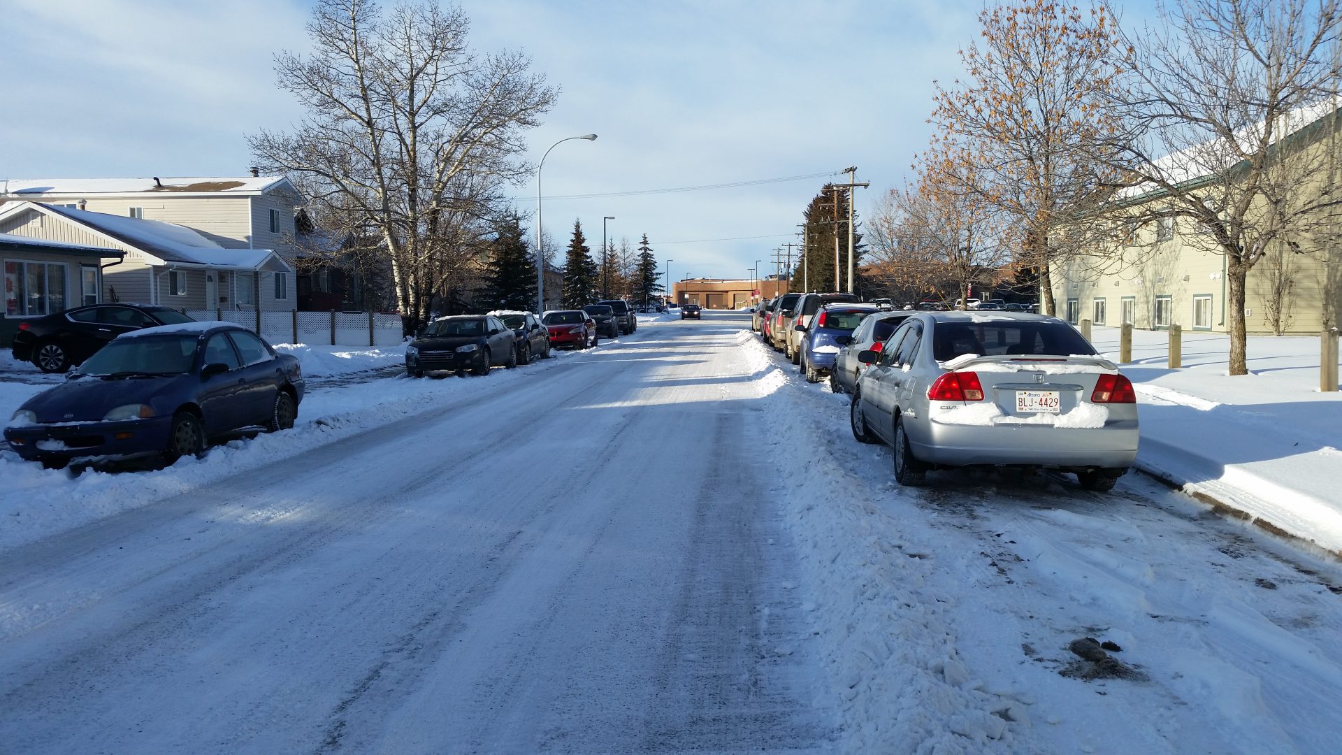 Snow clearing in Grande Prairie’s north end today