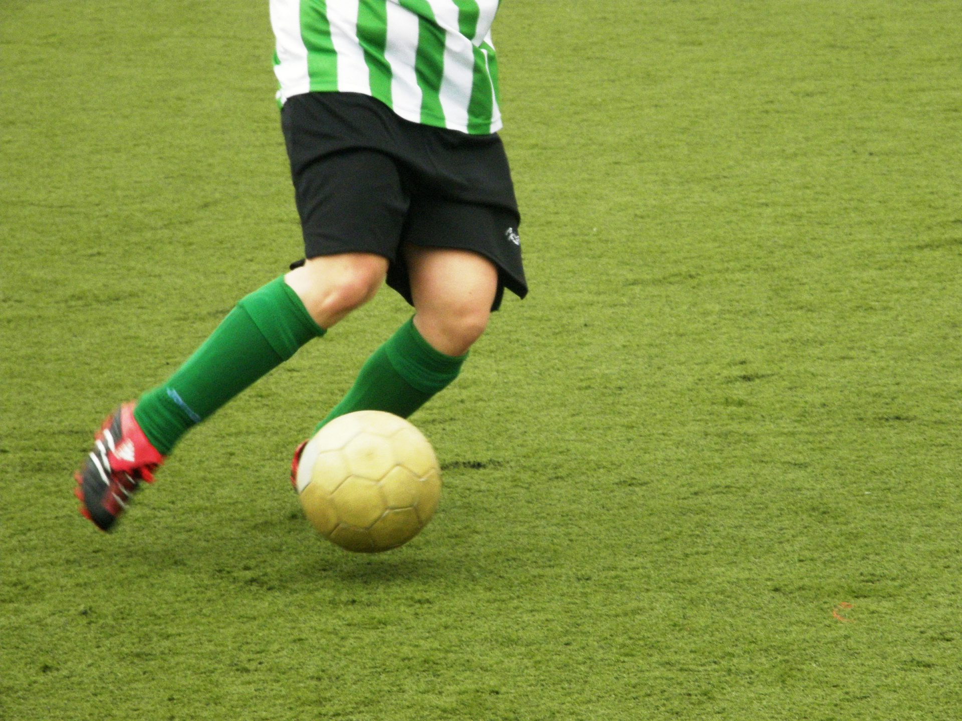 playing soccer