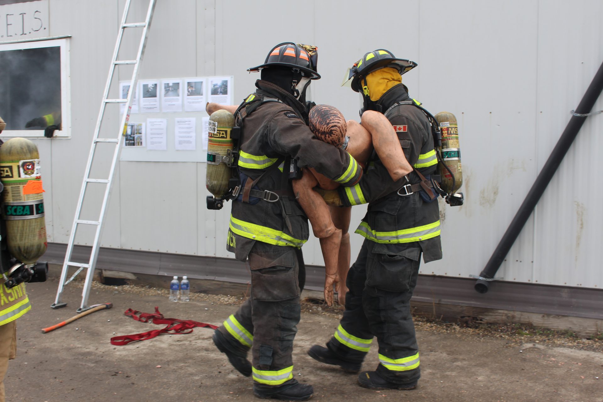 Firefighter training at old Robert W. Zahara School