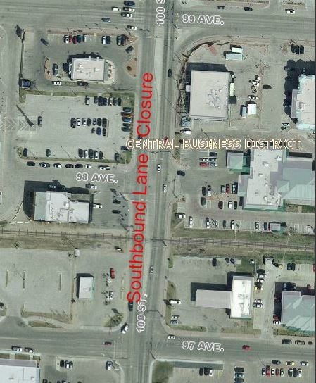 Lane closure on 100th Street for CN signal work