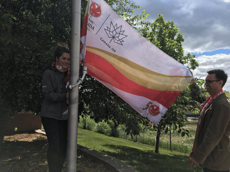 City Hall hoists 50th anniversary Canada Games flag