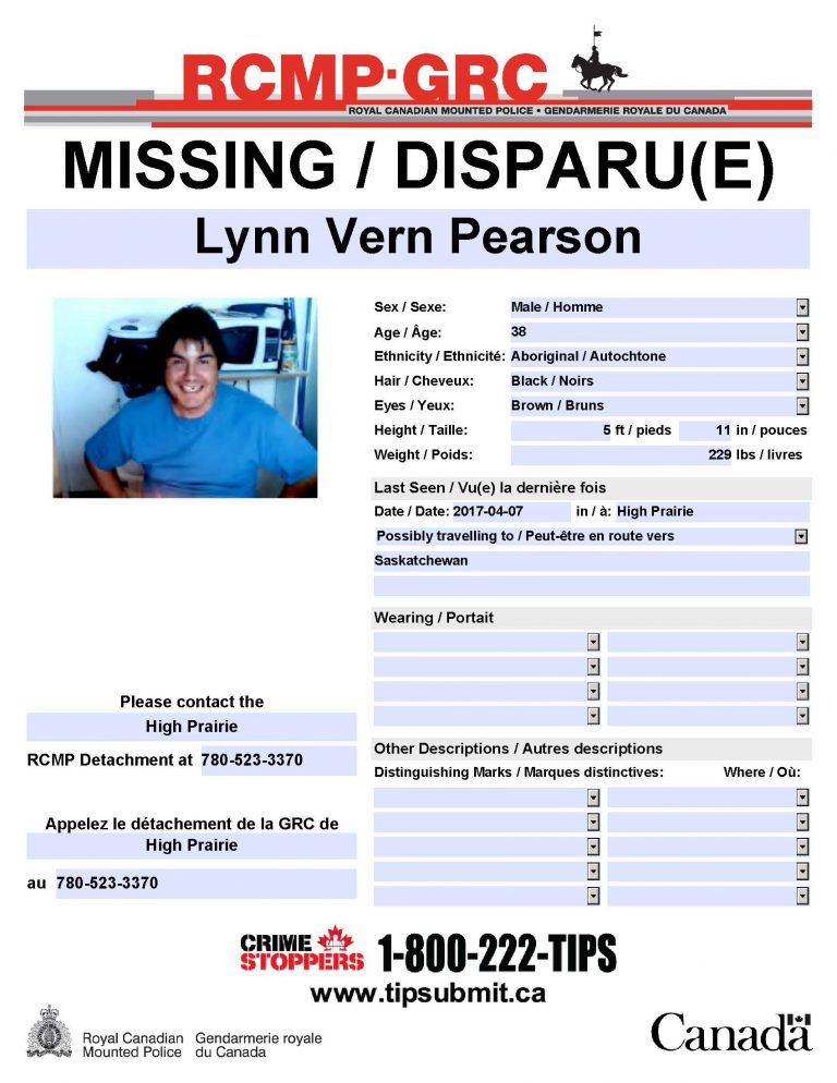 Man missing from High Prairie could be in Saskatchewan