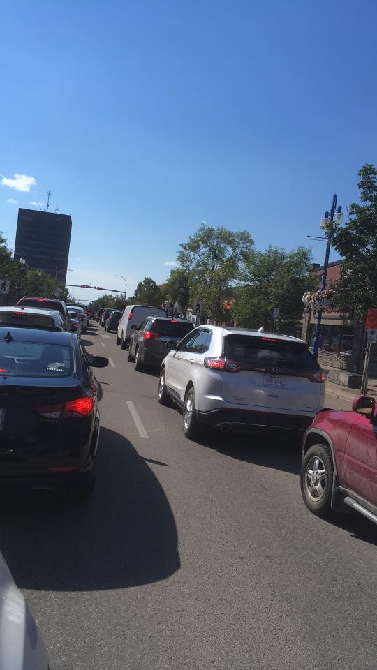 Signal override caused traffic back up downtown