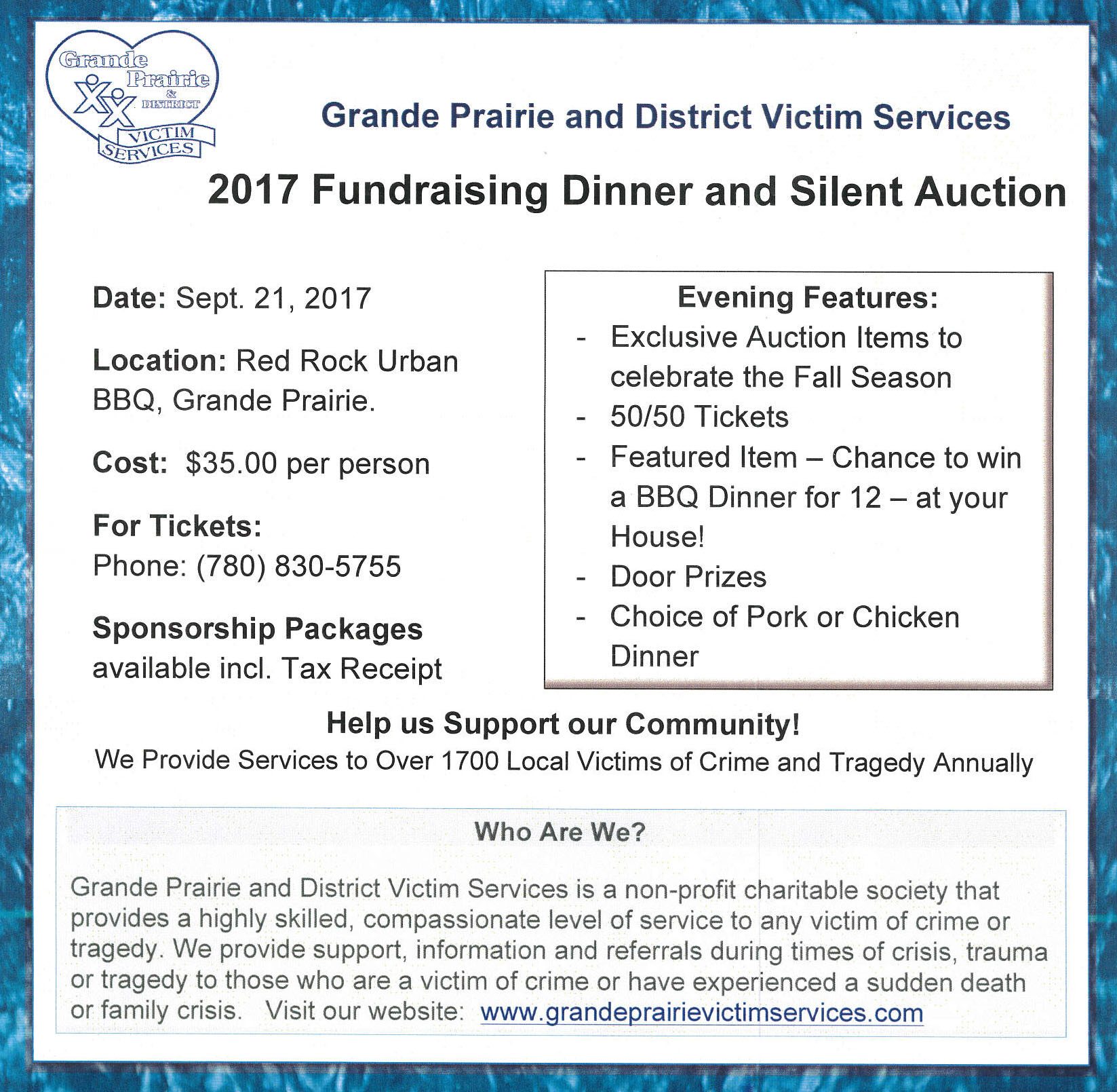Grande Prairie Victim Services 2017 Fundraiser & Silent Auction My