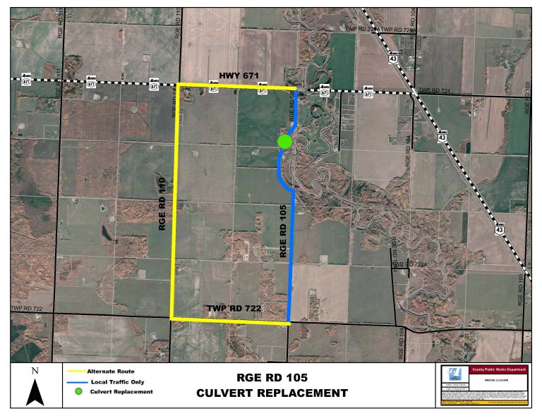 Section of Range Road 105 closes for construction