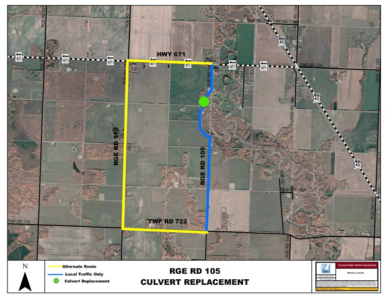 Section of Range Road 105 closes for construction