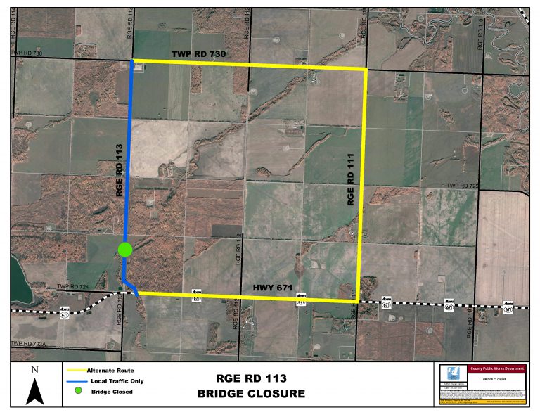 Bridge closed on Range Road 113