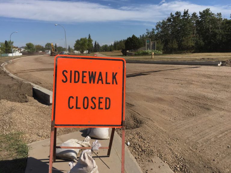 Sidewalk repairs in Grande Prairie results in pedestrian detours for four to six weeks
