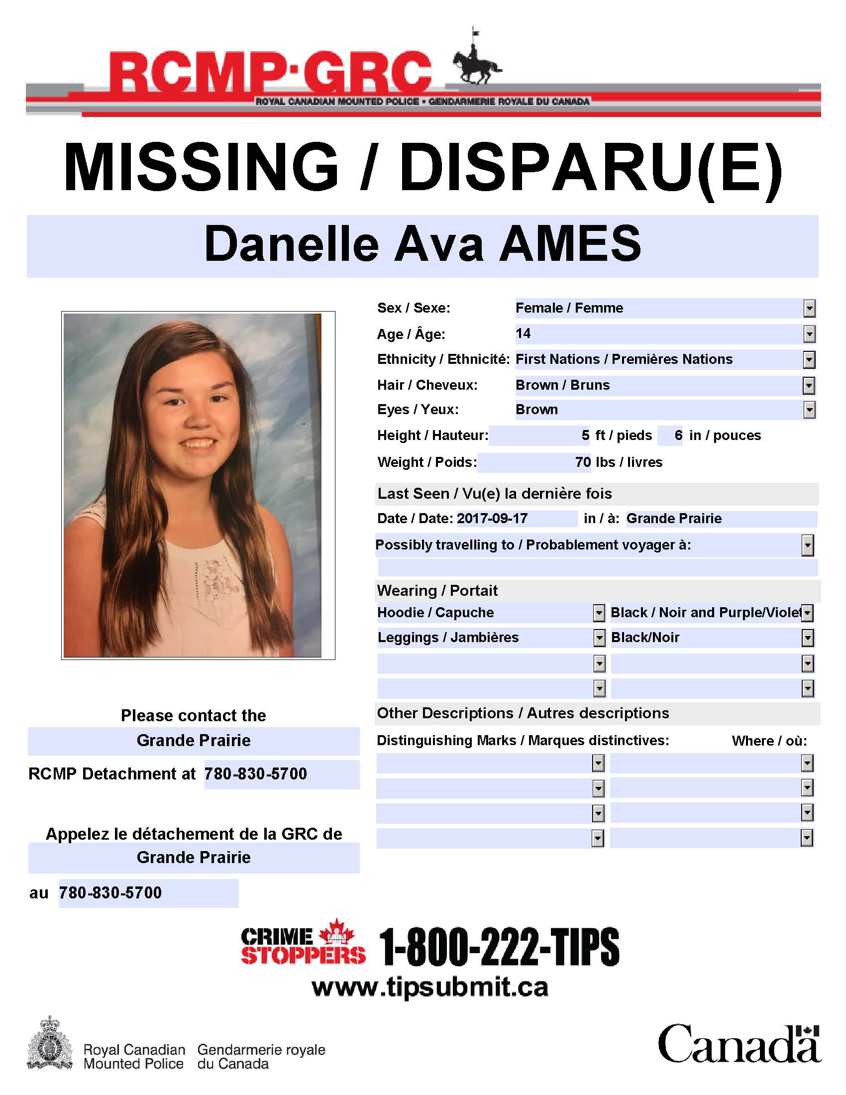 Update Missing Girl Found Safe My Grande Prairie Now 