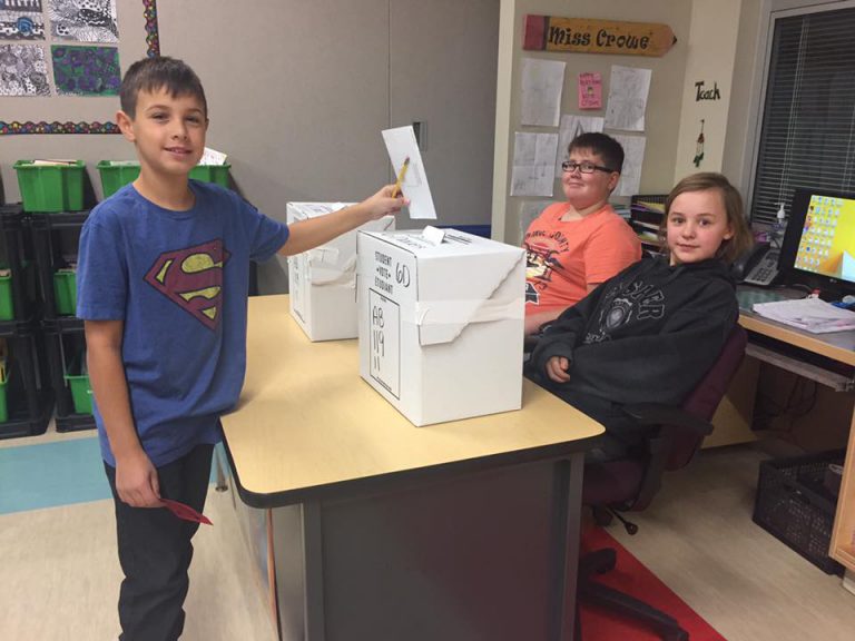 Local students vote in mock election