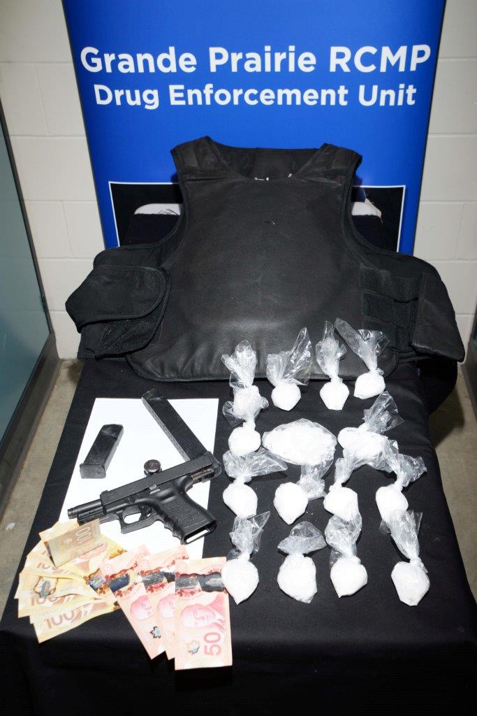 Two charged after RCMP turn up drugs, gun, body armour