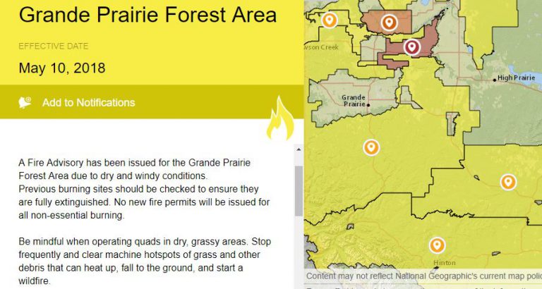 Grande Prairie Forest Area under fire advisory