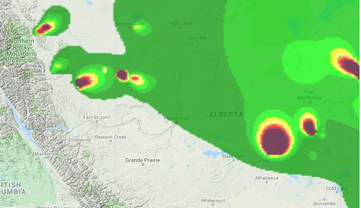 Fires impacting Peace region air quality