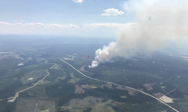 Wildfire near Musreau Lake now being held