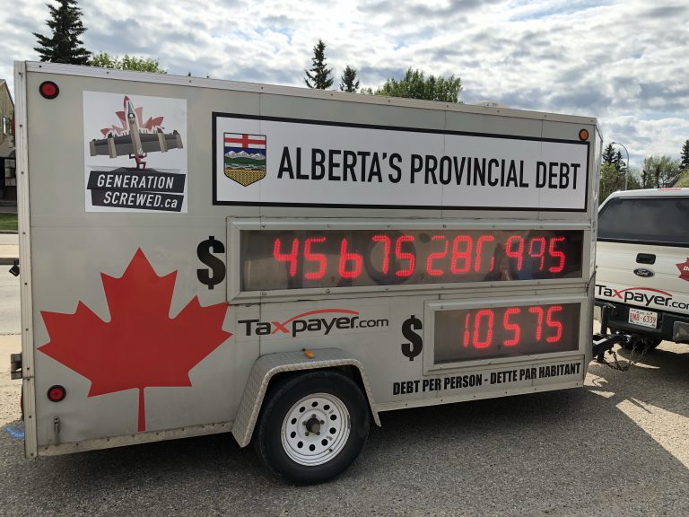Alberta Debt Clock stops in Grande Prairie