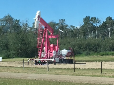 Pink pumpjack draws attention in Bezanson