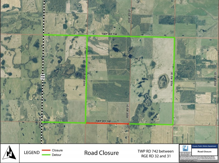 Part of Township Road 742 closing for repairs