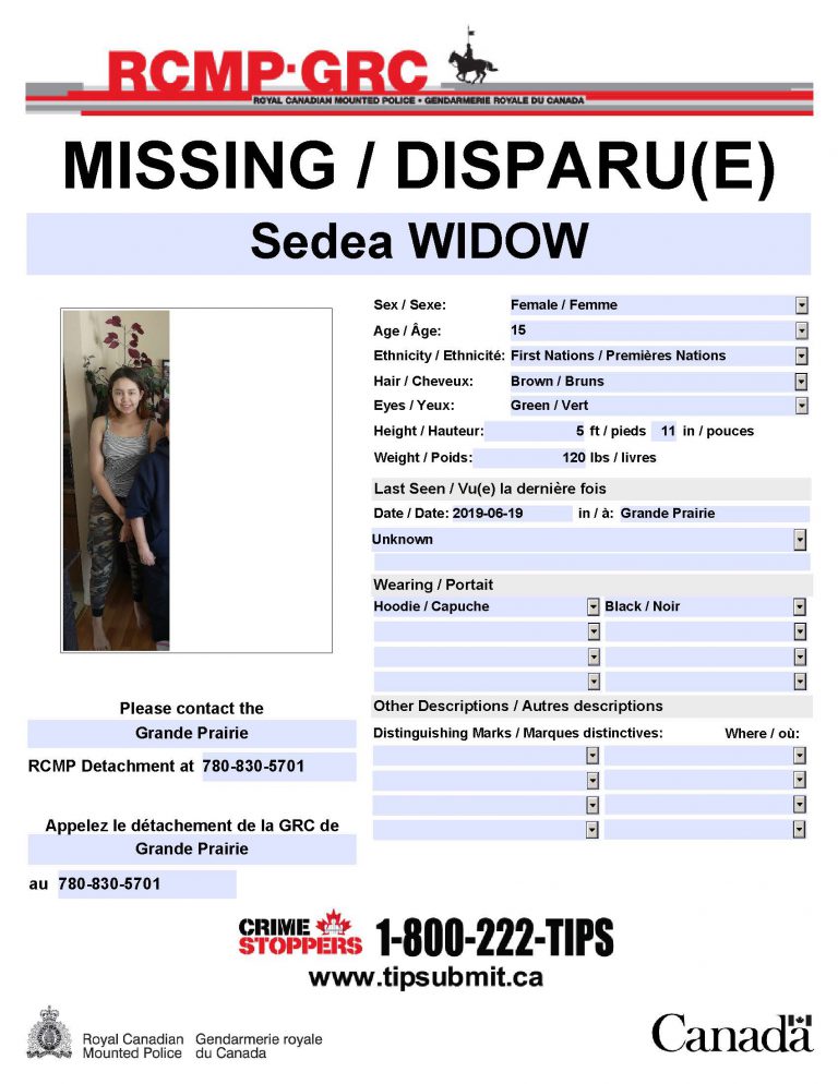 UPDATE: Girl missing from Grande Prairie found safe
