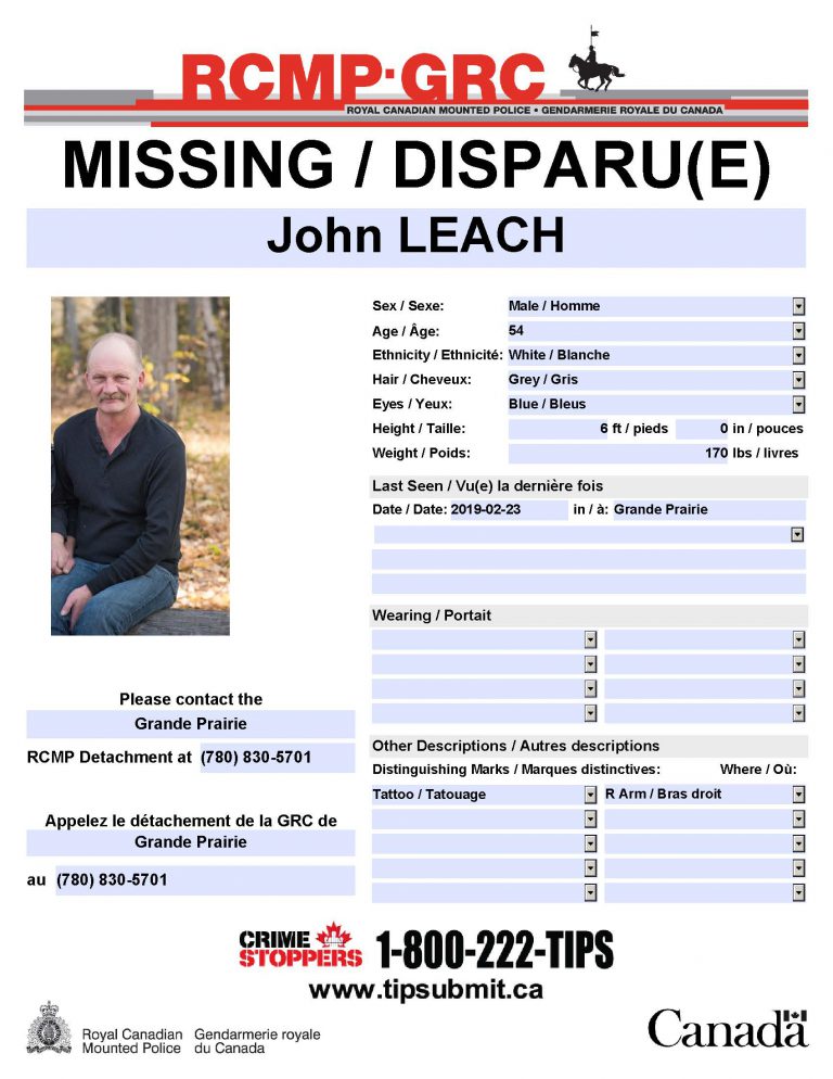 Man reported missing from Grande Prairie