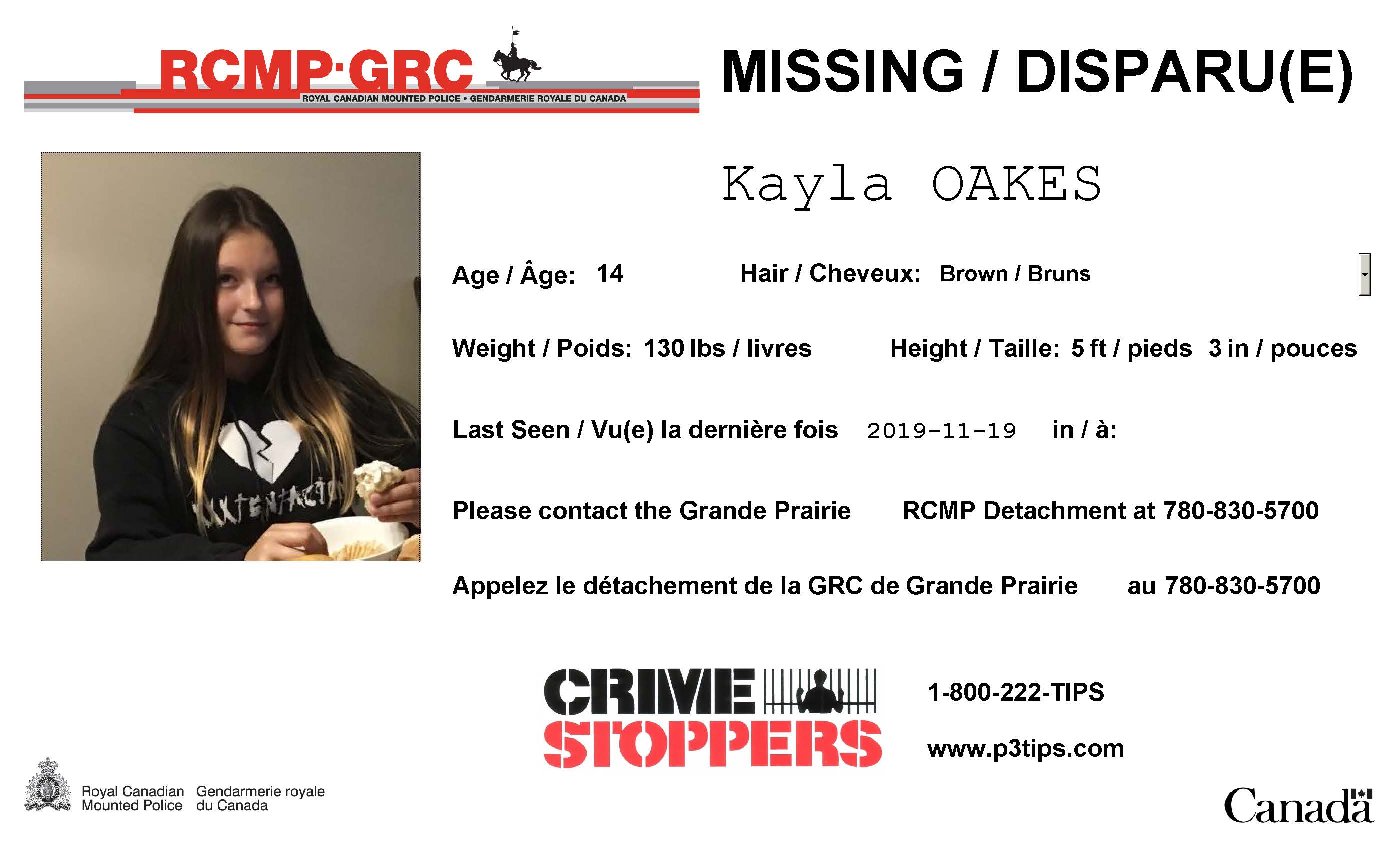 Update Missing Girl Found Safe My Grande Prairie Now 