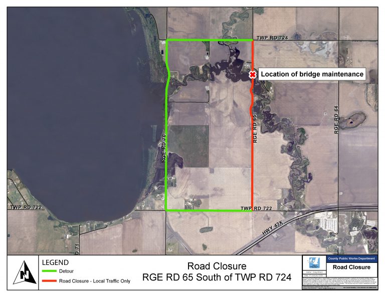 Section of Range Road 65 to close for bridge maintenance