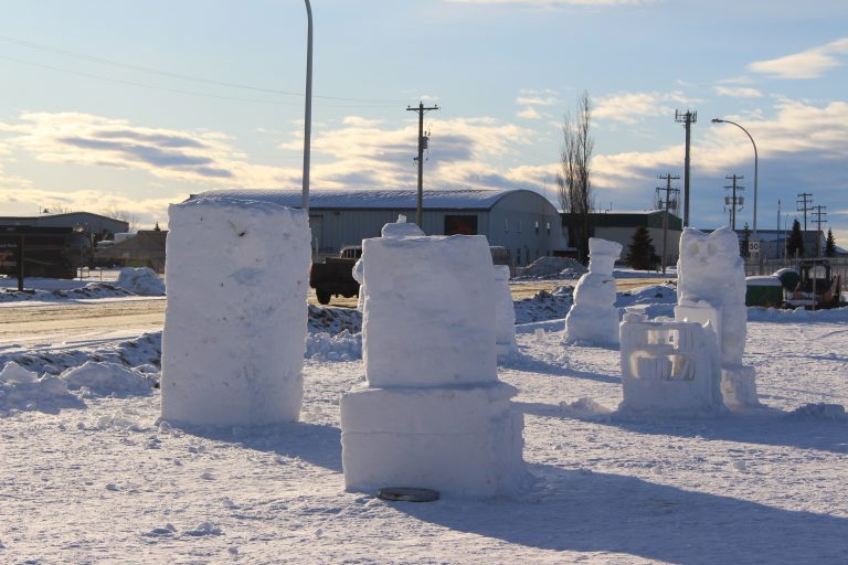 Grande Prairie Christian School students show off snow sculpting skills