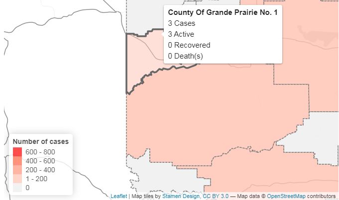 Third COVID-19 case confirmed in County of Grande Prairie