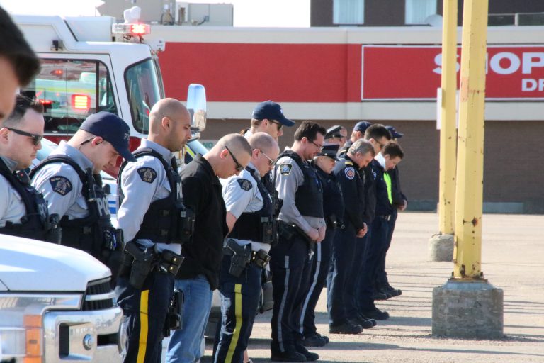 Grande Prairie first responders hold moment of silence for Nova Scotia shooting victims