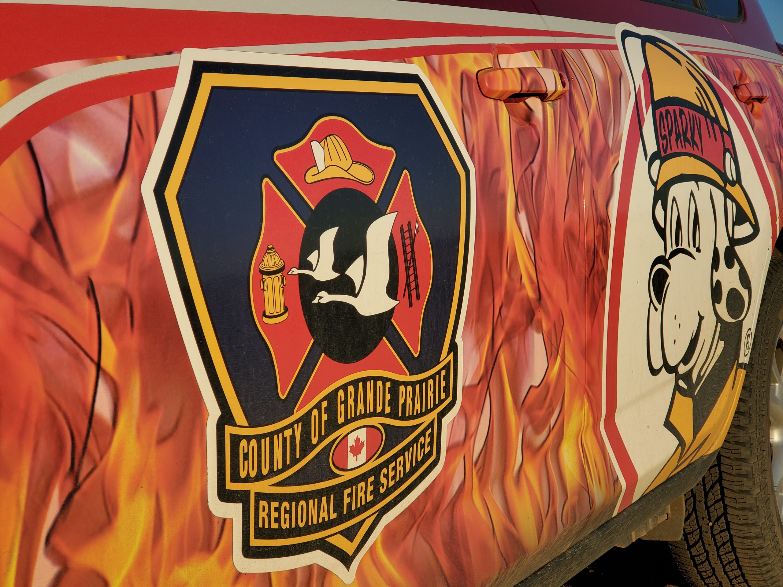 A County of Grande Prairie Regional Fire Service vehicle (Erica Fisher, MyGrandePrairieNow.com staff)
