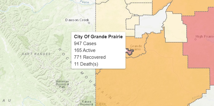 20 new cases of COVID-19 reported in Grande Prairie