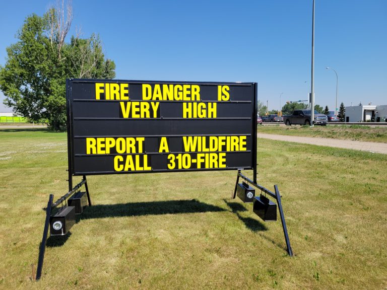 Wildfire danger very high in Grande Prairie Forest Area
