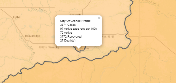 27th COVID-19 death reported in Grande prairie