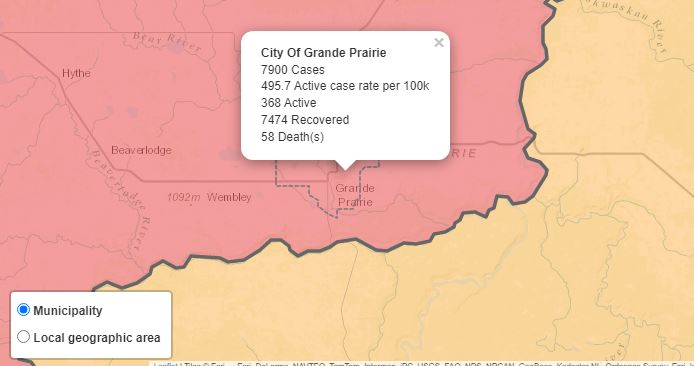 58th COVID-19 death reported in City of Grande Prairie