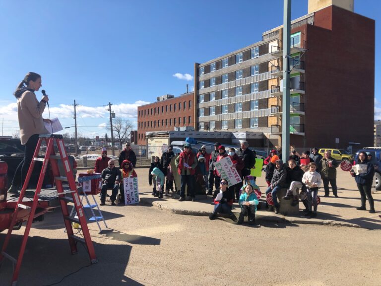 Dozens protest K-6 draft curriculum at Grande Prairie city hall
