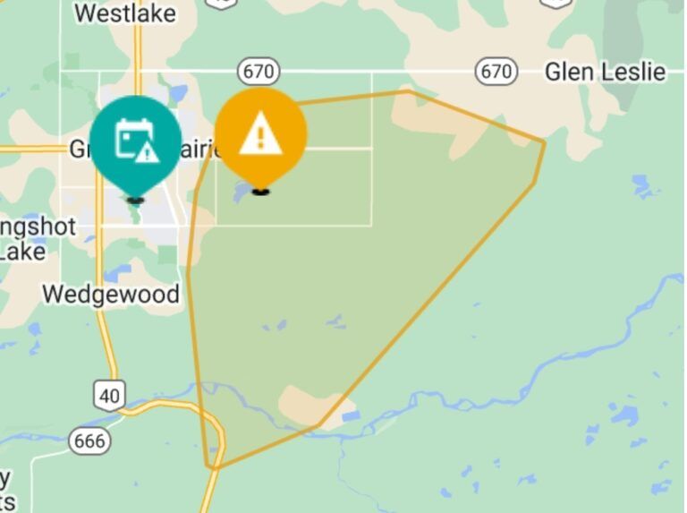 Power outage reported in east side of Grande Prairie