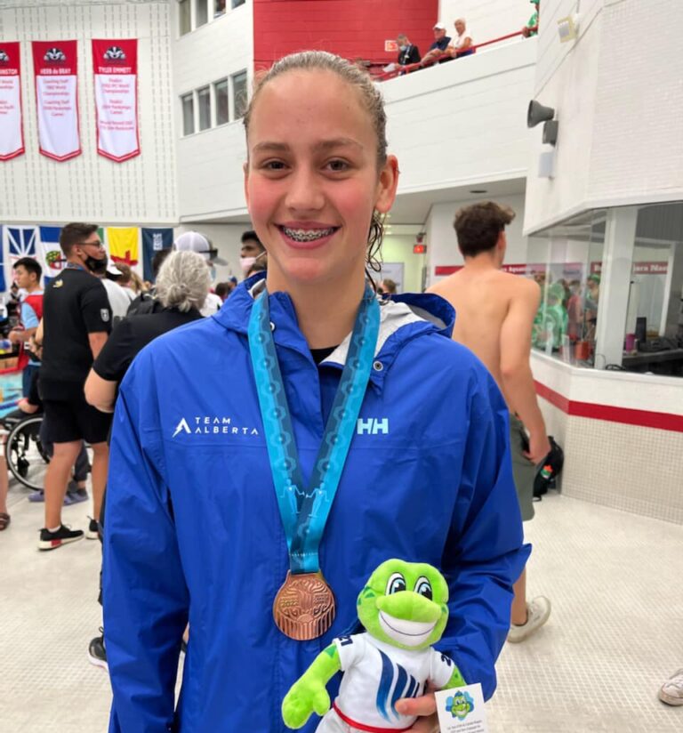 County of Grande Prairie swimmer picks up bronze medal at Canada Summer Games