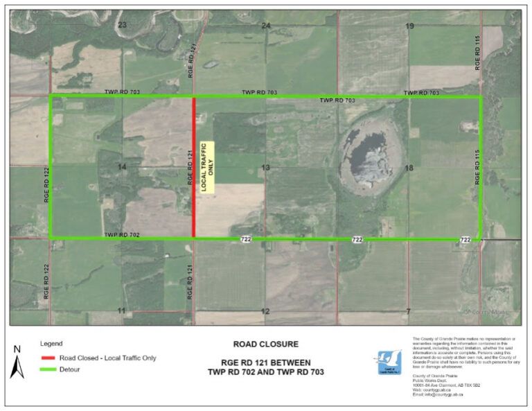 Work on sections of Range Road 121 begins Wednesday