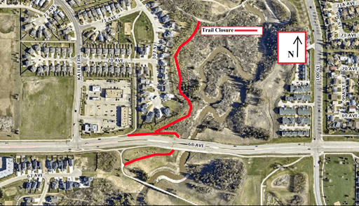 Slope repair to close section of 68 Avenue trail