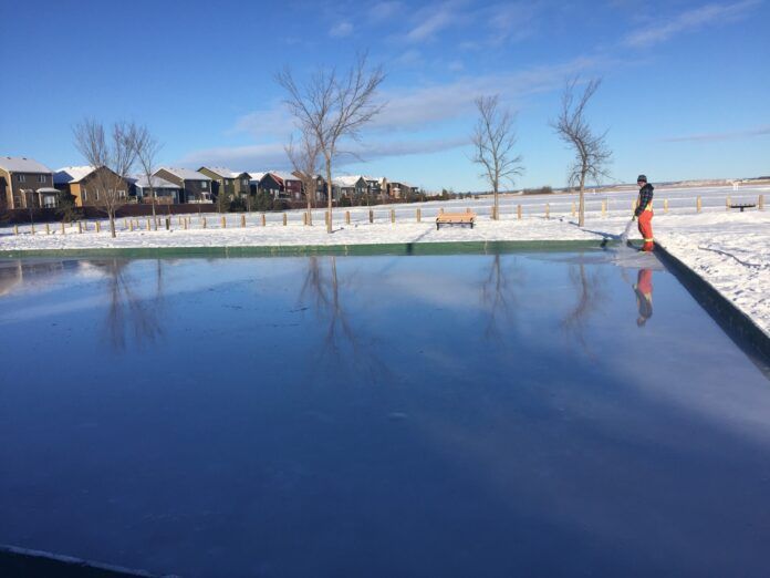 The Neighbourhood Outdoor Rink Program allows residents to maintain skating rinks in local parks (City of Grande Prairie, Facebook)