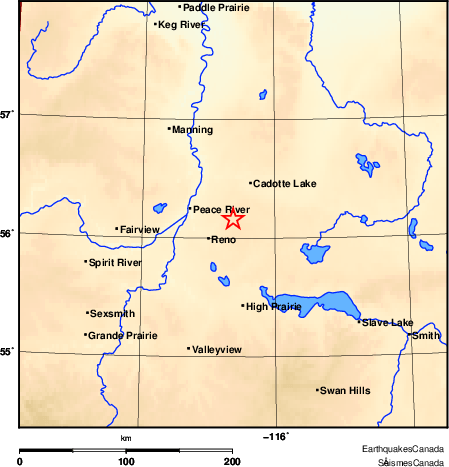 Peace River area earthquake strongest on record for Alberta