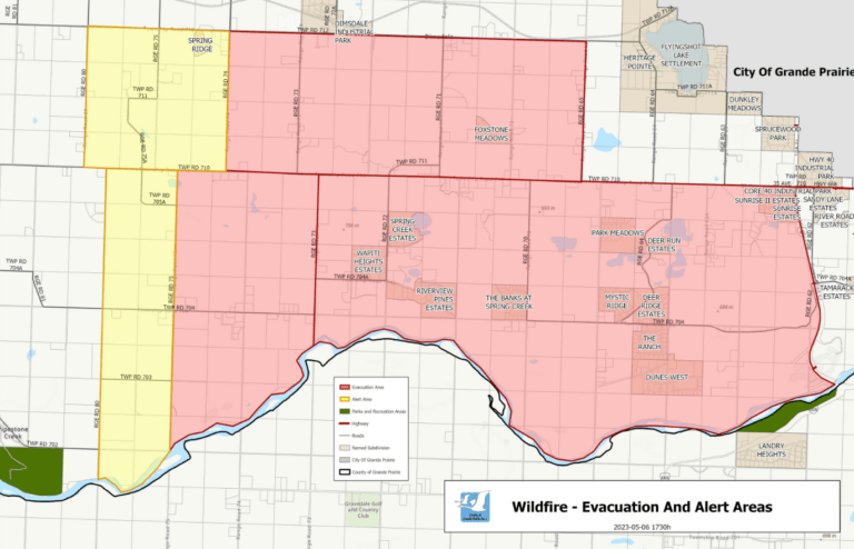 UPDATE: Wapiti River wildfire evacuation alert area expanded north