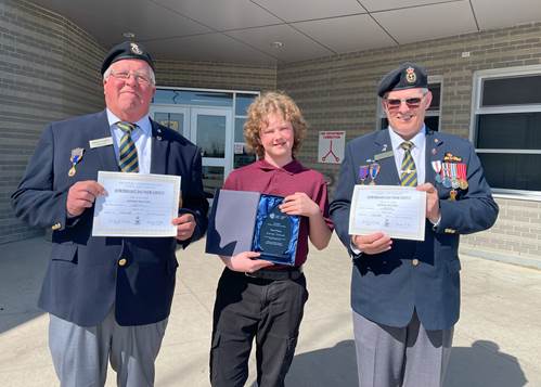 Grande Prairie student honoured with national award for “tear-jerking” Remembrance Day poem