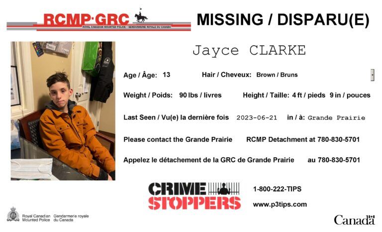 Grande Prairie RCMP search for missing teen