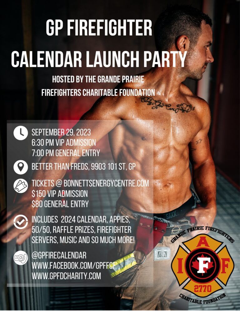 Grande Prairie firefighter calendar launch party set for end of September